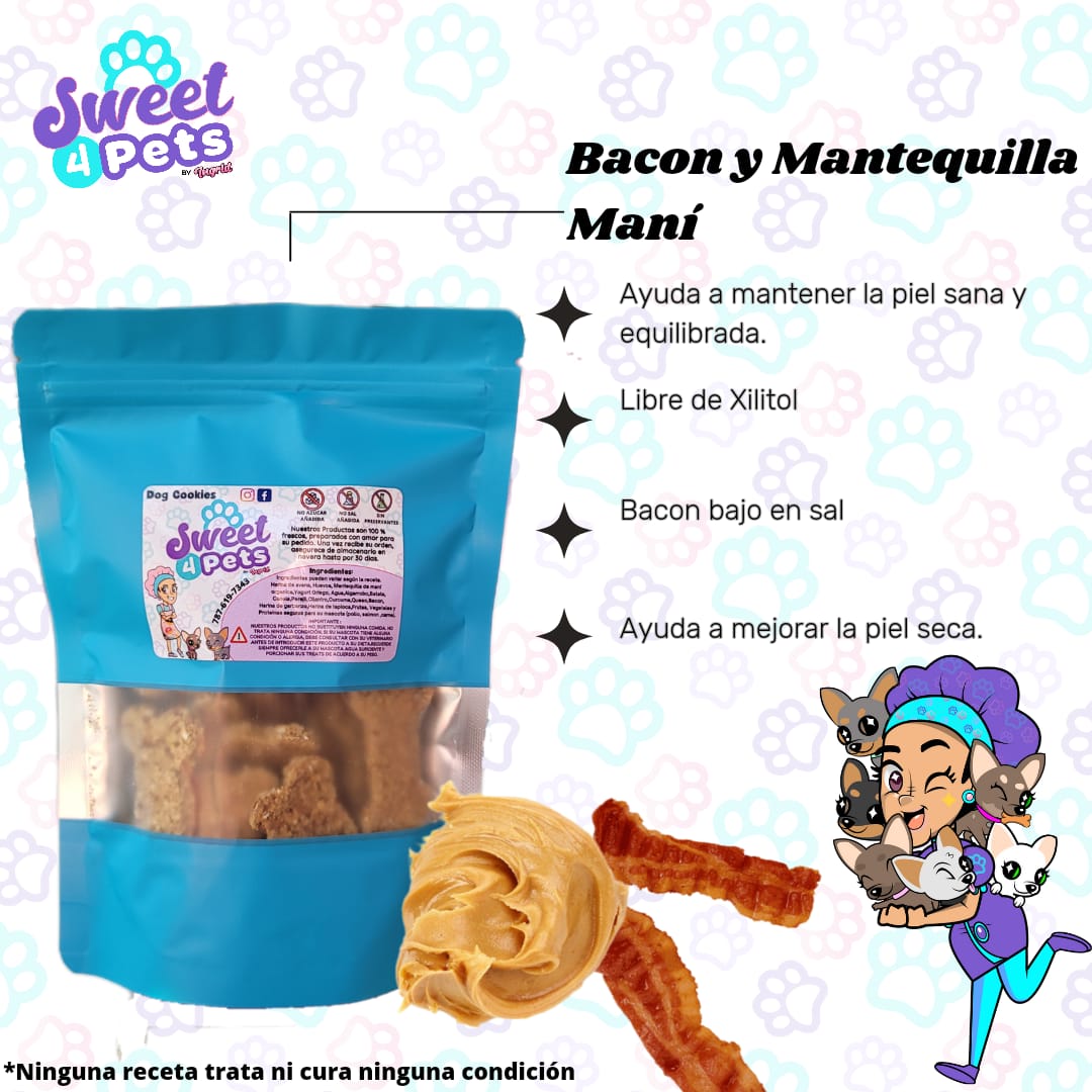 Treats de Mantequilla de Mani & Bacon